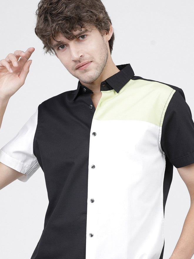 Highlander Men Multi Colourblocked Slim Fit Casual Shirt - Multi - Image 1