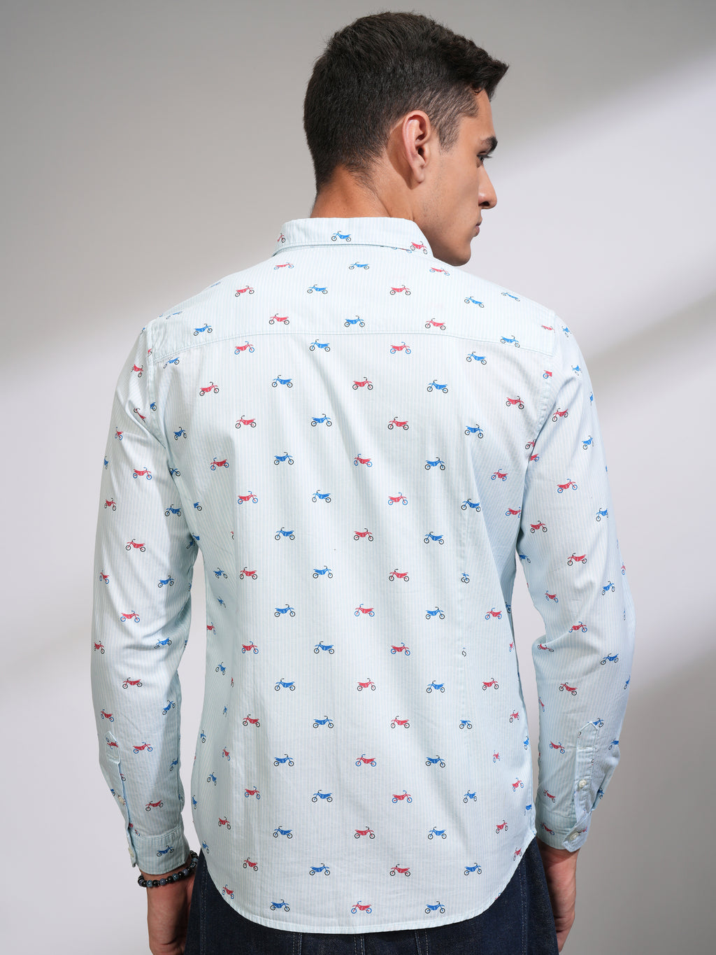 Highlander Men Blue Printed Slim Fit Casual Shirt - Blue - Image 3