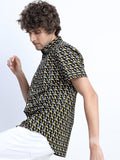 Highlander Men Black Printed Slim Fit Casual Shirt - Black - Image 1