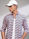 Highlander Men Pink Printed Slim Fit Casual Shirt - Pink - Image 1