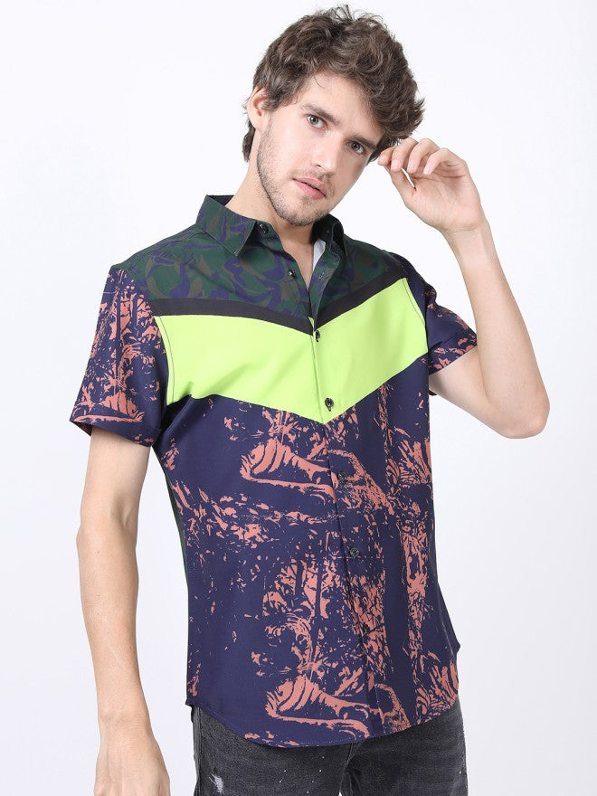 Highlander Men Grey Printed Slim Fit Casual Shirt - Grey - Image 5