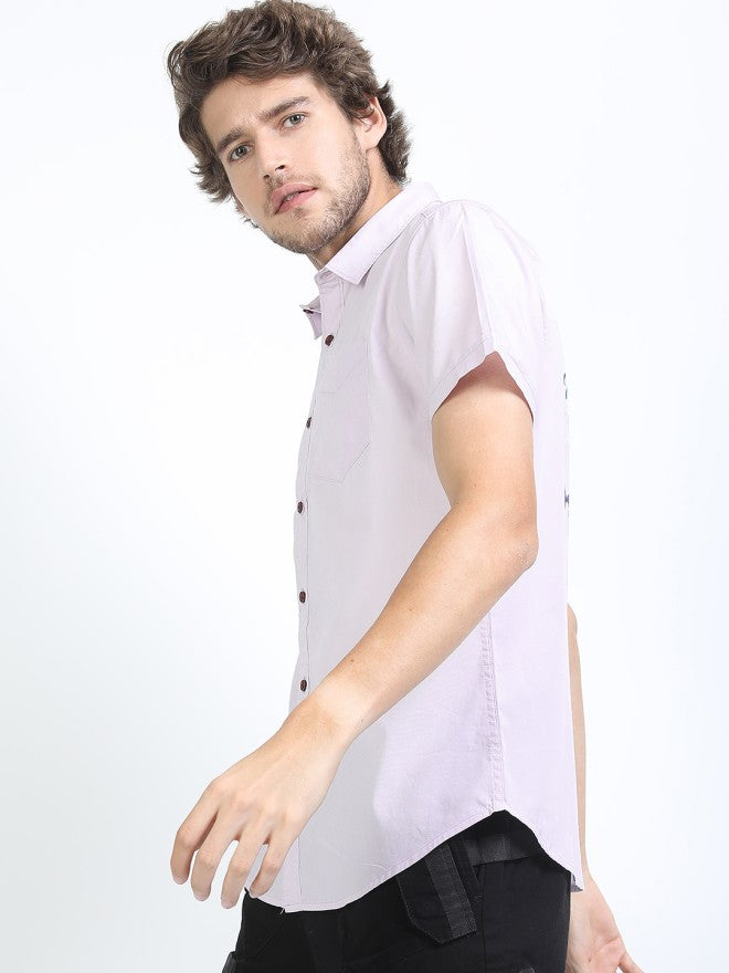 Highlander Men Pink Printed Slim Fit Casual Shirt - Pink - Image 2