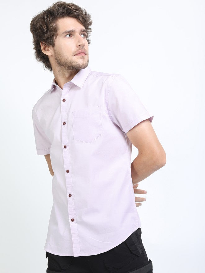 Highlander Men Pink Printed Slim Fit Casual Shirt - Pink - Image 4