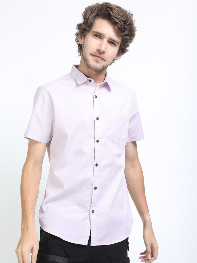 Highlander Men Pink Printed Slim Fit Casual Shirt - Pink - Image 5