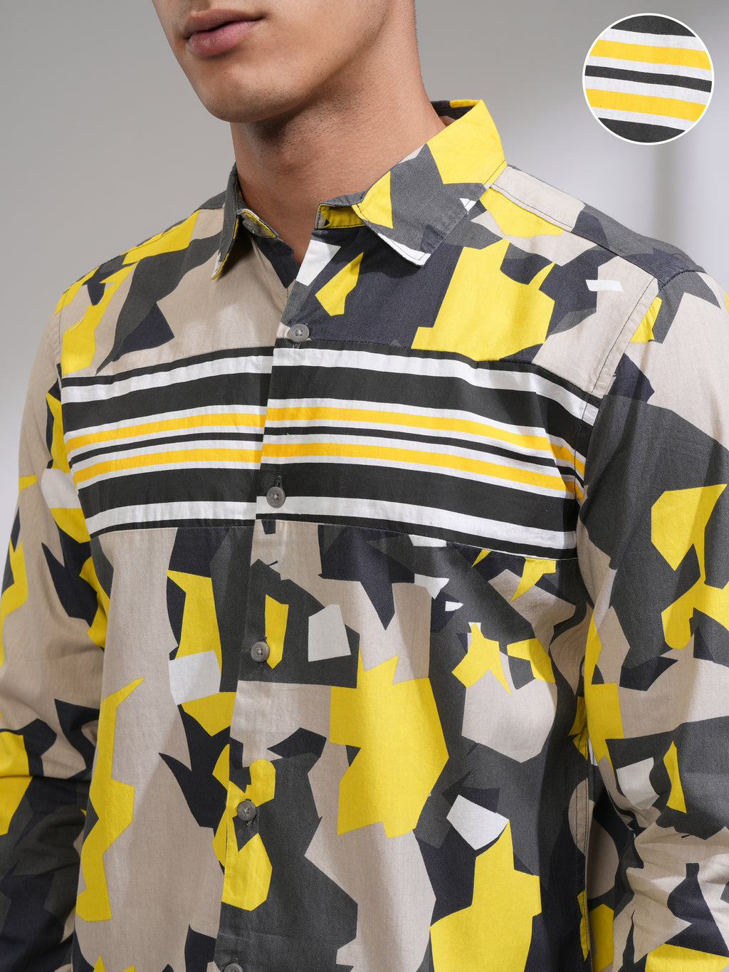 Highlander Men Olive Printed Slim Fit Casual Shirt - Olive - Image 5