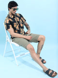 Highlander Men Black Printed Slim Fit Casual Shirt - Black - Image 1