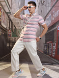 Highlander Men Pink Striped Slim Fit Casual Shirt - Pink - Image 1