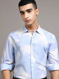 Highlander Men Blue Printed Slim Fit Casual Shirt - Blue - Image 1