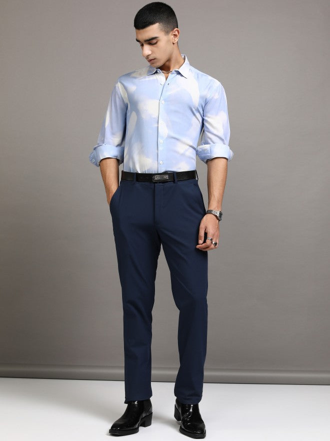 Highlander Men Blue Printed Slim Fit Casual Shirt - Blue - Image 2