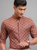 Highlander Men Brown Checked Regular Fit Casual Shirts - Brown - Image 1