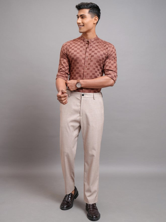 Highlander Men Brown Checked Regular Fit Casual Shirts - Brown - Image 2