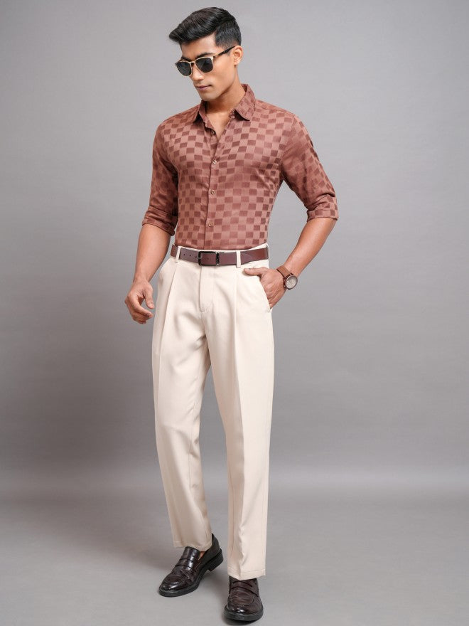 Highlander Men Brown Checked Regular Fit Casual Shirts - Brown - Image 2