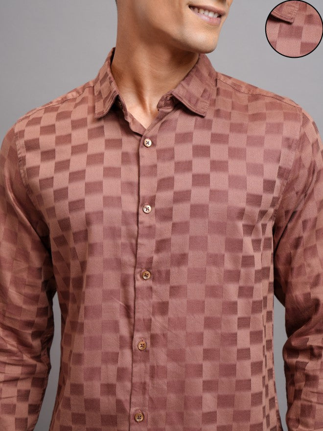 Highlander Men Brown Checked Regular Fit Casual Shirts - Brown - Image 5