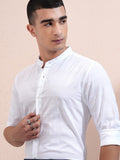 Highlander Men White Striped Regular Fit Casual Shirt - White - Image 1