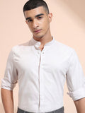 Highlander Men Pink Textured Regular Fit Casual Shirt - Pink - Image 1