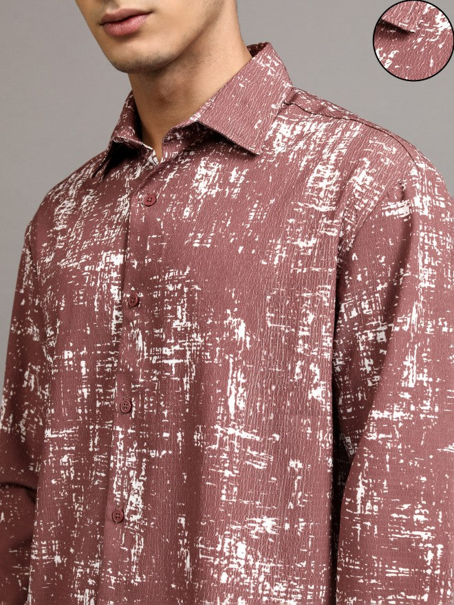 Highlander Men Brown Printed Relaxed Fit Casual Shirt - Brown - Image 5