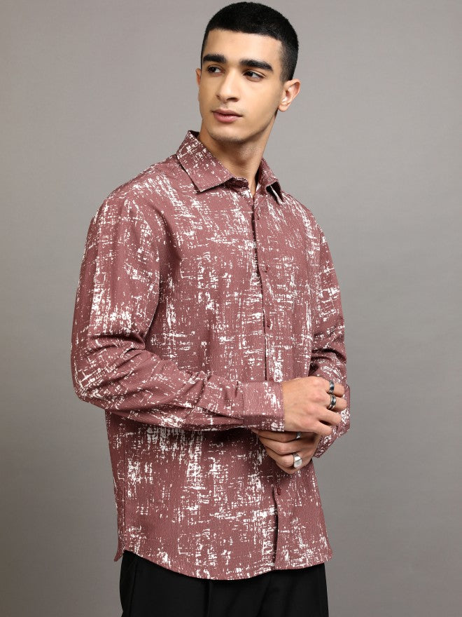 Highlander Men Brown Printed Relaxed Fit Casual Shirt - Brown - Image 6