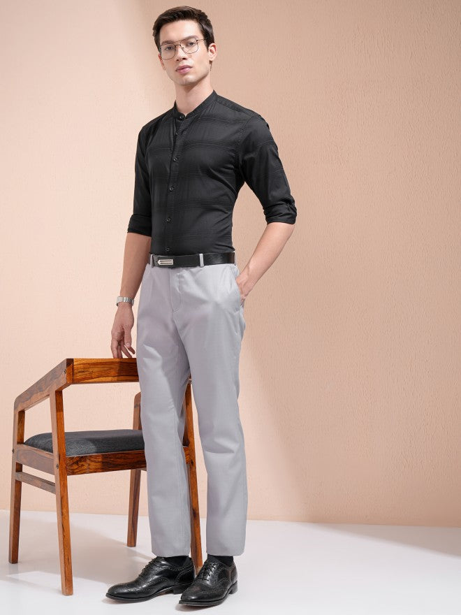 Highlander Men Black Striped Regular Fit Casual Shirt - Black - Image 2