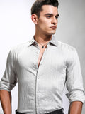 Highlander Men Grey Textured Relaxed Fit Casual Shirt - Grey - Image 1