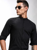 Highlander Men Black Textured Regular Fit Casual Shirt - Black - Image 1
