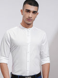 Highlander Men White Textured Regular Fit Casual Shirt - White - Image 1