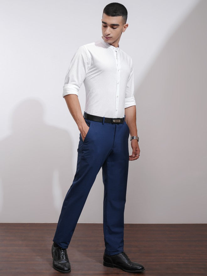 Highlander Men White Textured Regular Fit Casual Shirt - White - Image 2