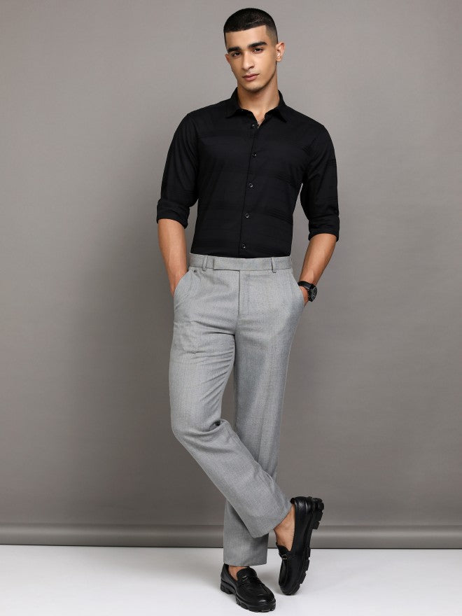 Highlander Men Black Striped Regular Fit Casual Shirts - Black - Image 2