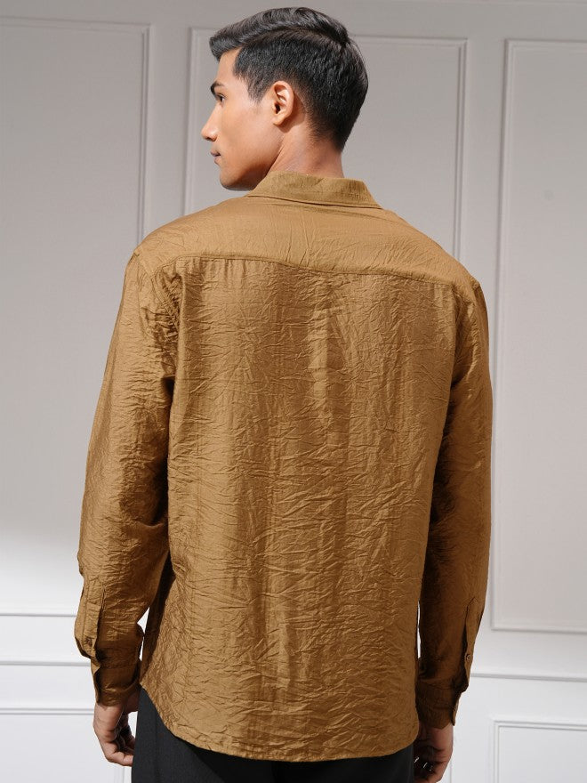 Highlander Men Brown Checked Slim Fit Casual Shirt - Brown - Image 3