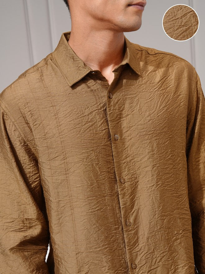 Highlander Men Brown Checked Slim Fit Casual Shirt - Brown - Image 5