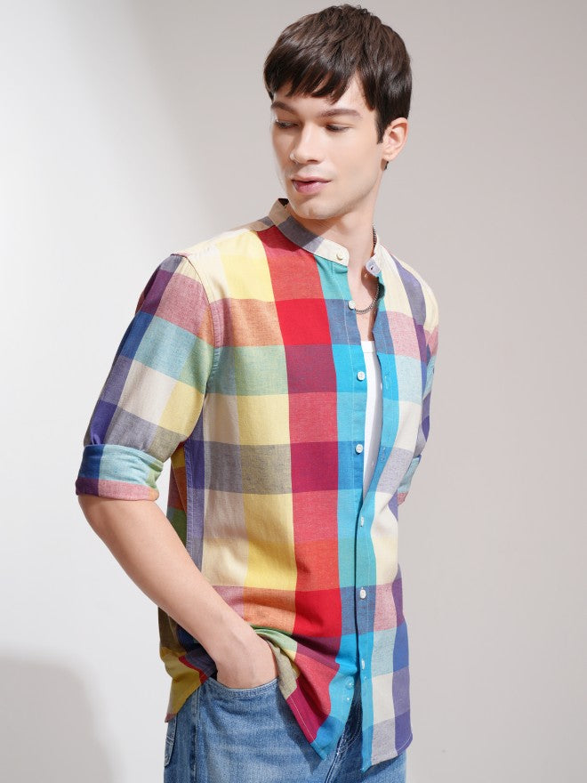Highlander Men Multi Checked Regular Fit Casual Shirt - Multi - Image 6