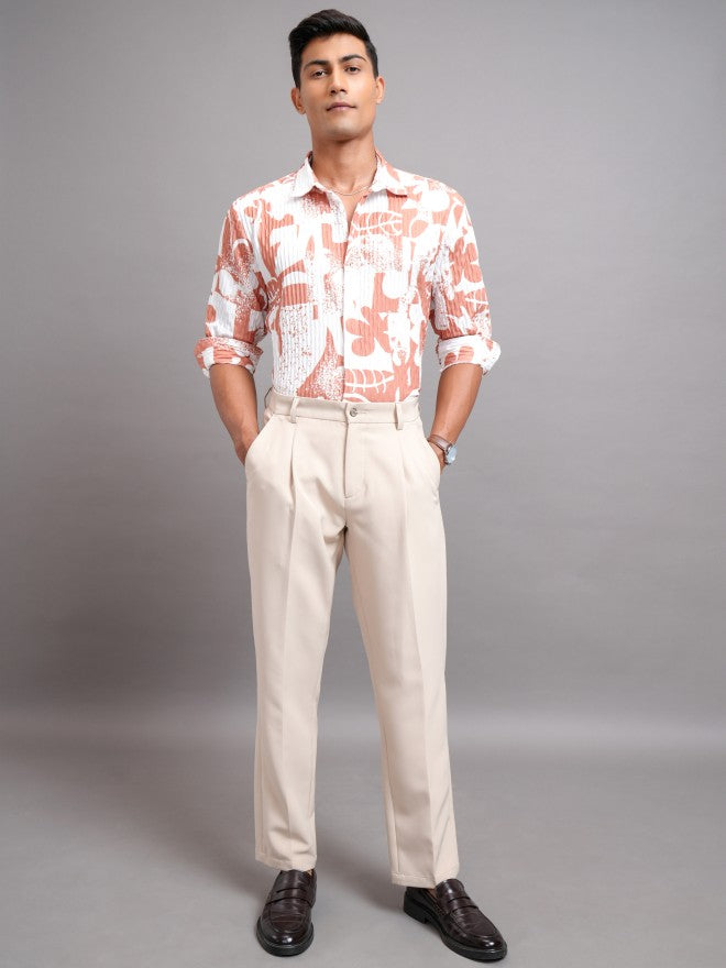 Highlander Men White Printed Regular Fit Casual Shirts - White - Image 2