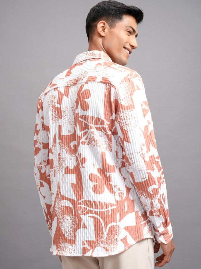 Highlander Men White Printed Regular Fit Casual Shirts - White - Image 3