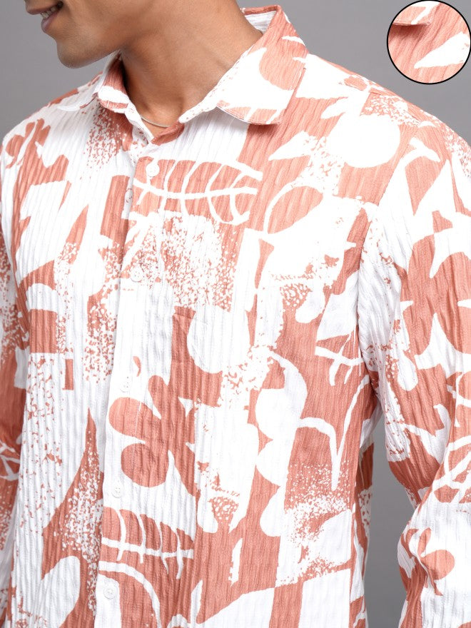 Highlander Men White Printed Regular Fit Casual Shirts - White - Image 5