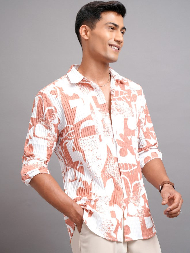 Highlander Men White Printed Regular Fit Casual Shirts - White - Image 6