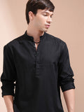Highlander Men Black Solid Relaxed Fit Casual Shirt - Black - Image 1