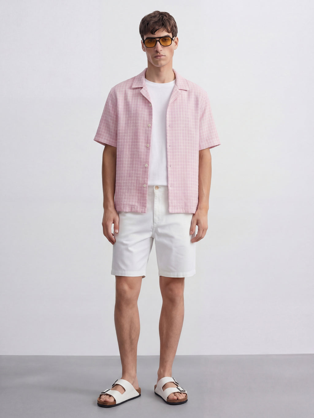 Highlander Men Pink Checked Relaxed Fit Casual Shirt - Pink - Image 2