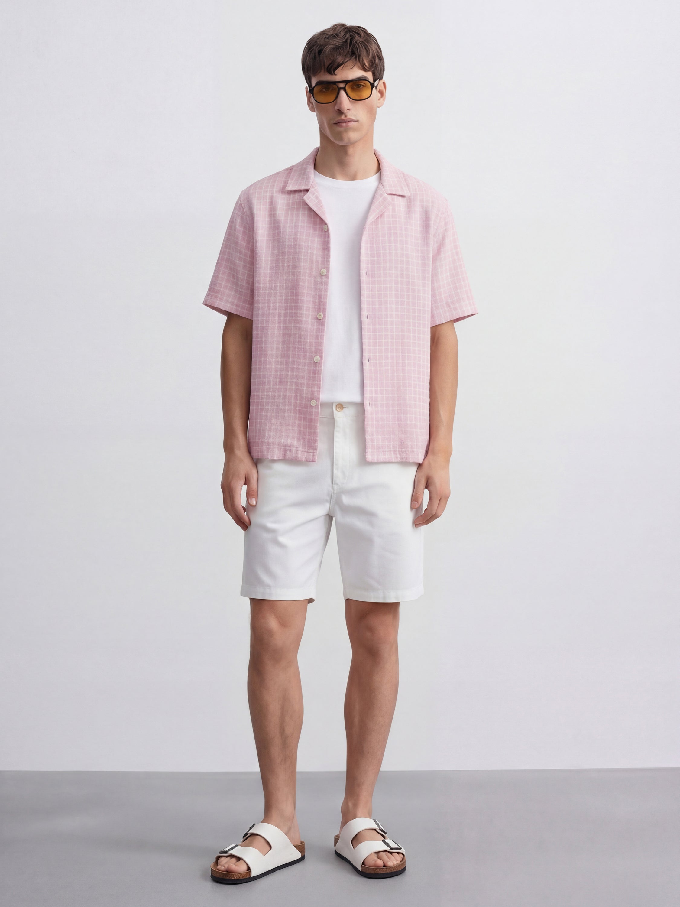 Highlander Men Pink Checked Relaxed Fit Casual Shirt - Pink - Image 2