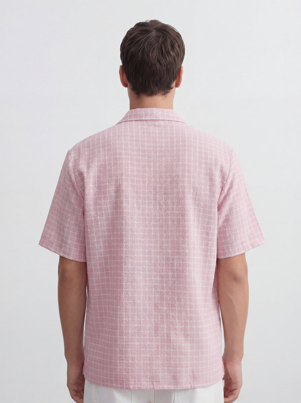 Highlander Men Pink Checked Relaxed Fit Casual Shirt - Pink - Image 3