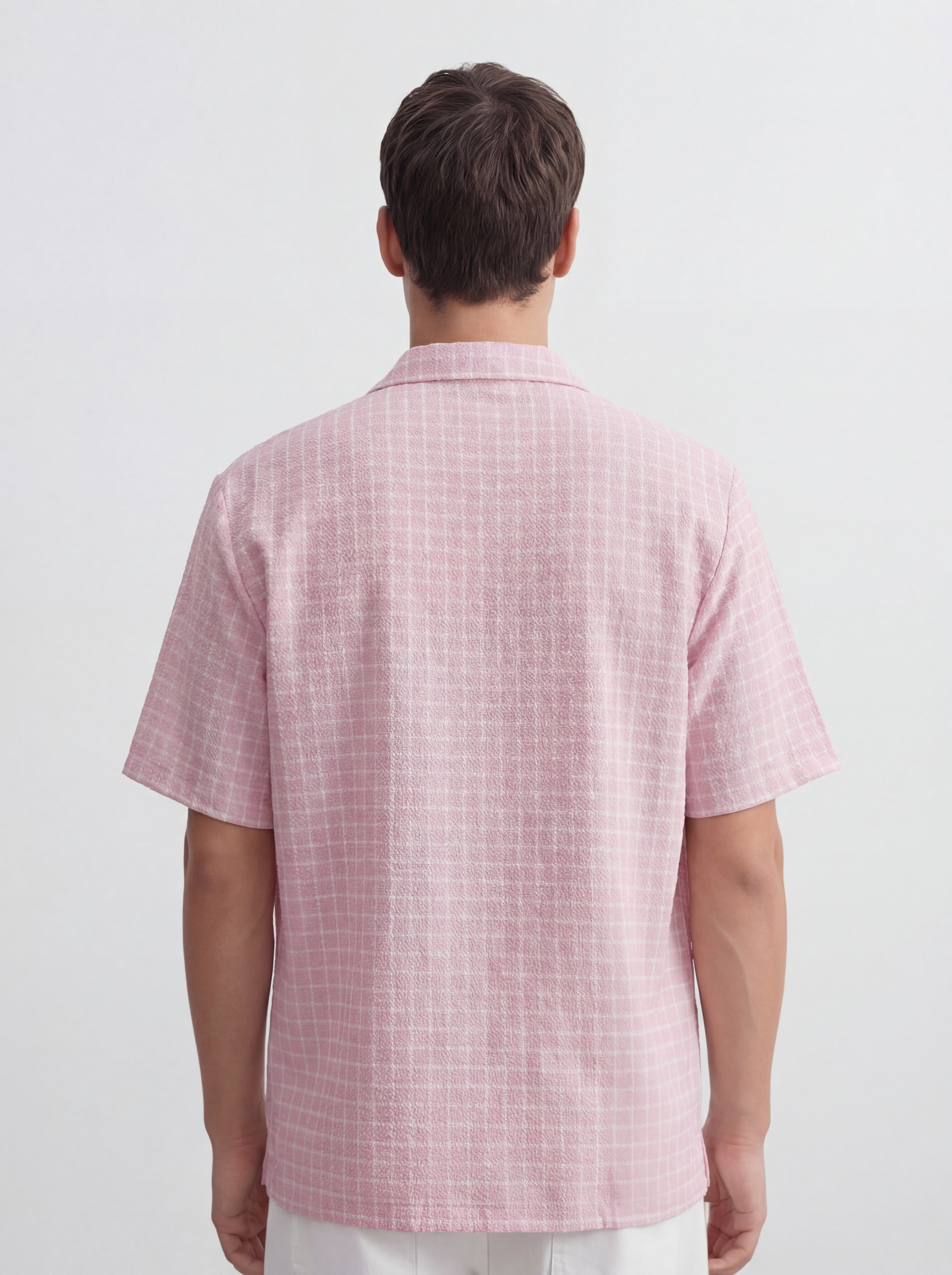 Highlander Men Pink Checked Relaxed Fit Casual Shirt - Pink - Image 3