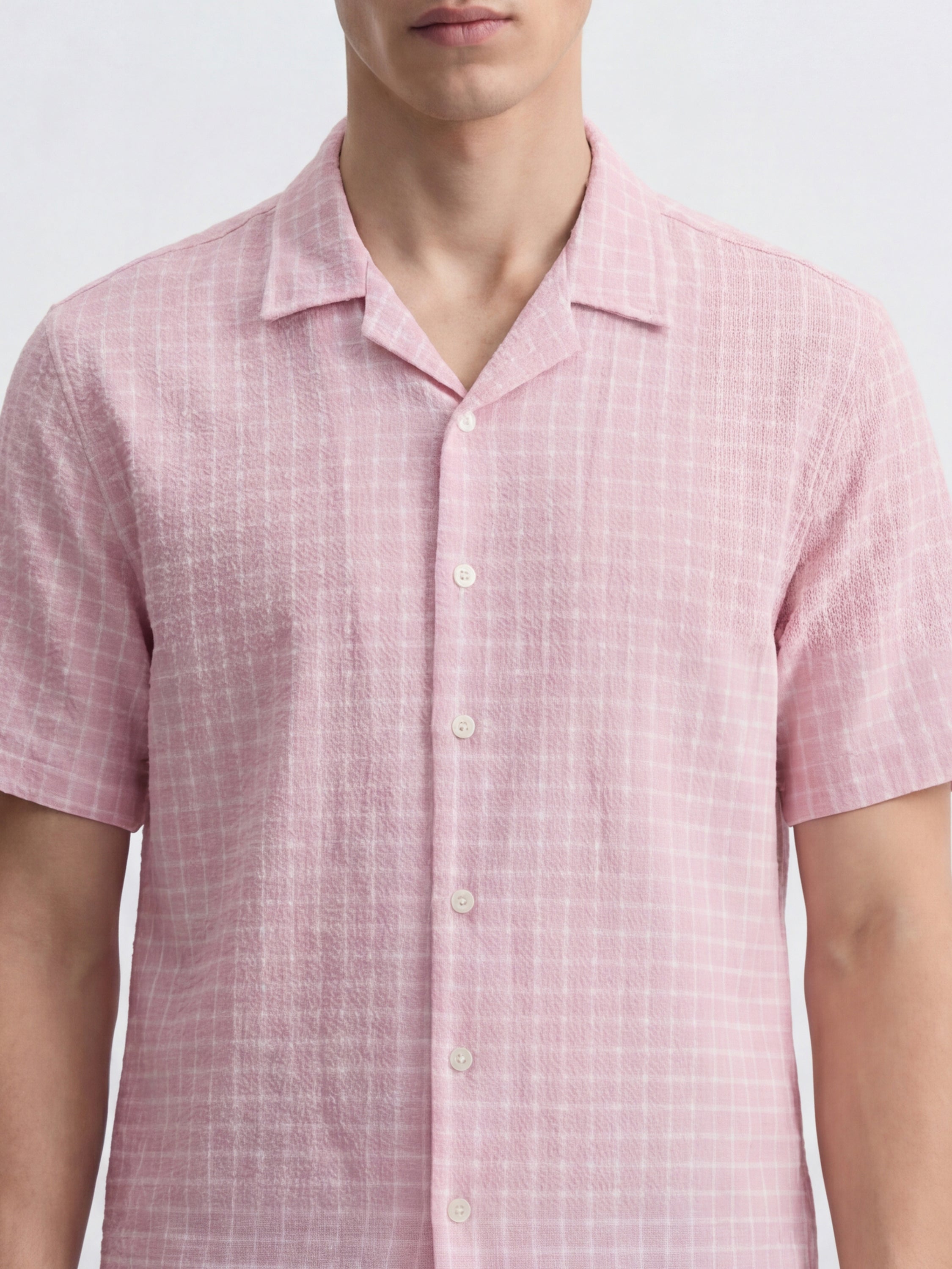 Highlander Men Pink Checked Relaxed Fit Casual Shirt - Pink - Image 5