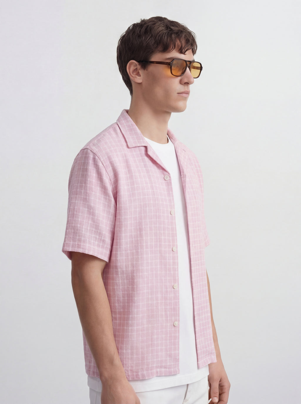 Highlander Men Pink Checked Relaxed Fit Casual Shirt - Pink - Image 6