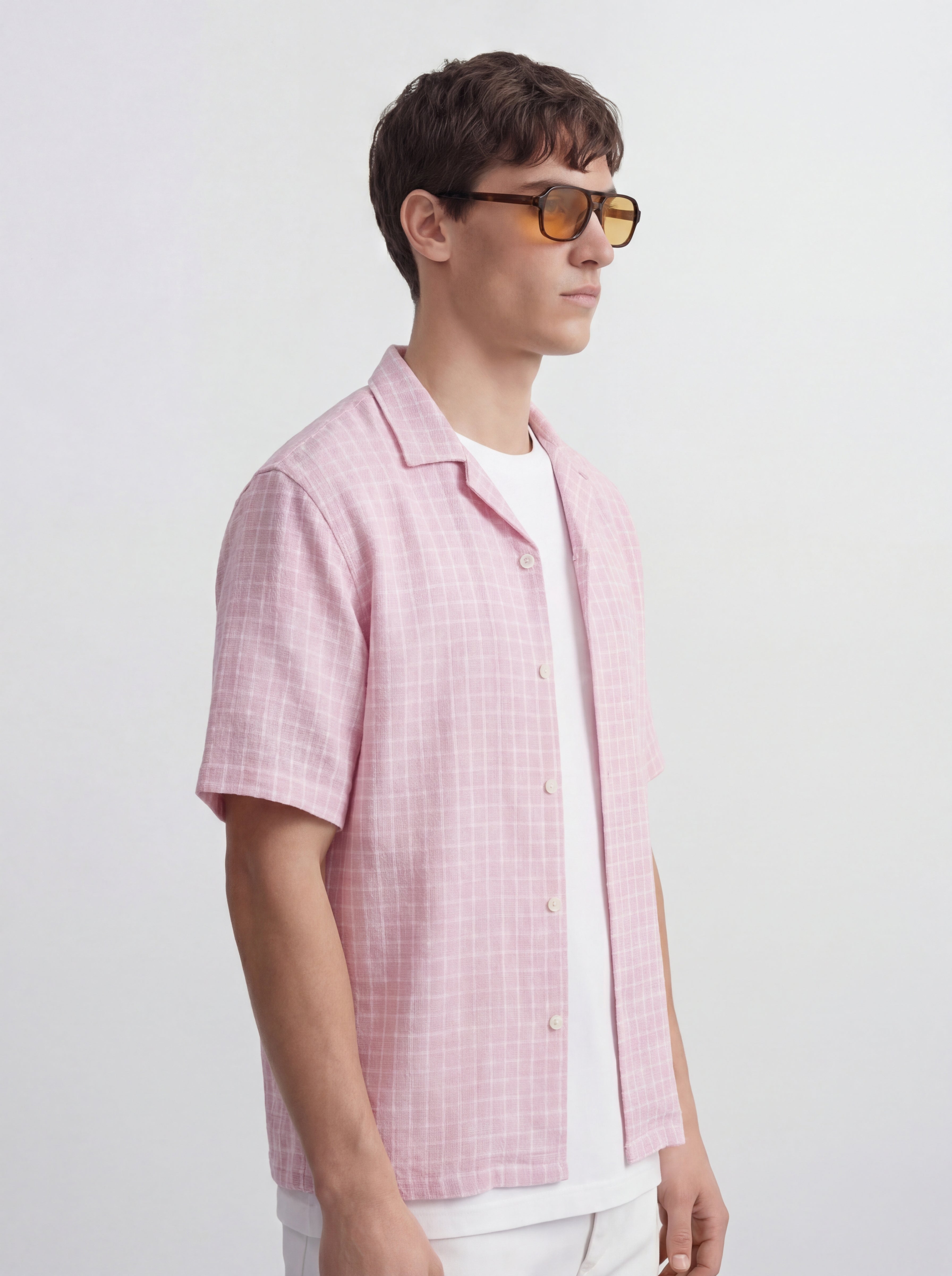 Highlander Men Pink Checked Relaxed Fit Casual Shirt - Pink - Image 6