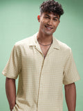 Highlander Men Beige Checked Relaxed Fit Casual Shirt - Beige - Image 1