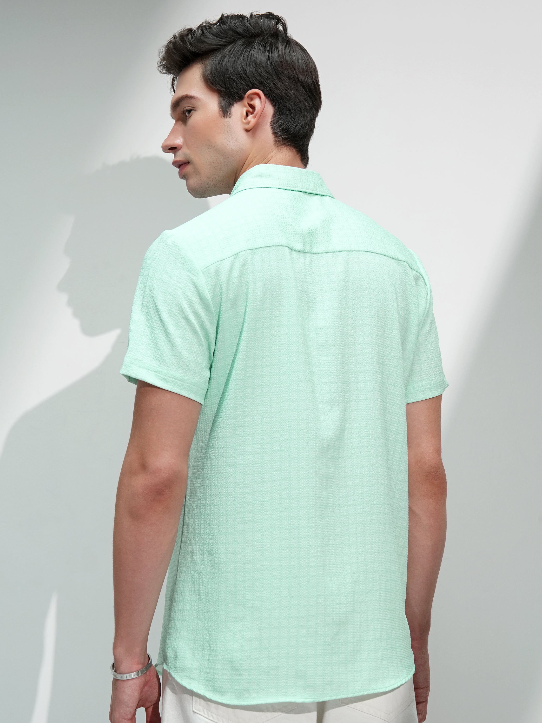 Highlander Men Green Checked Regular Fit Casual Shirt - Green - Image 3