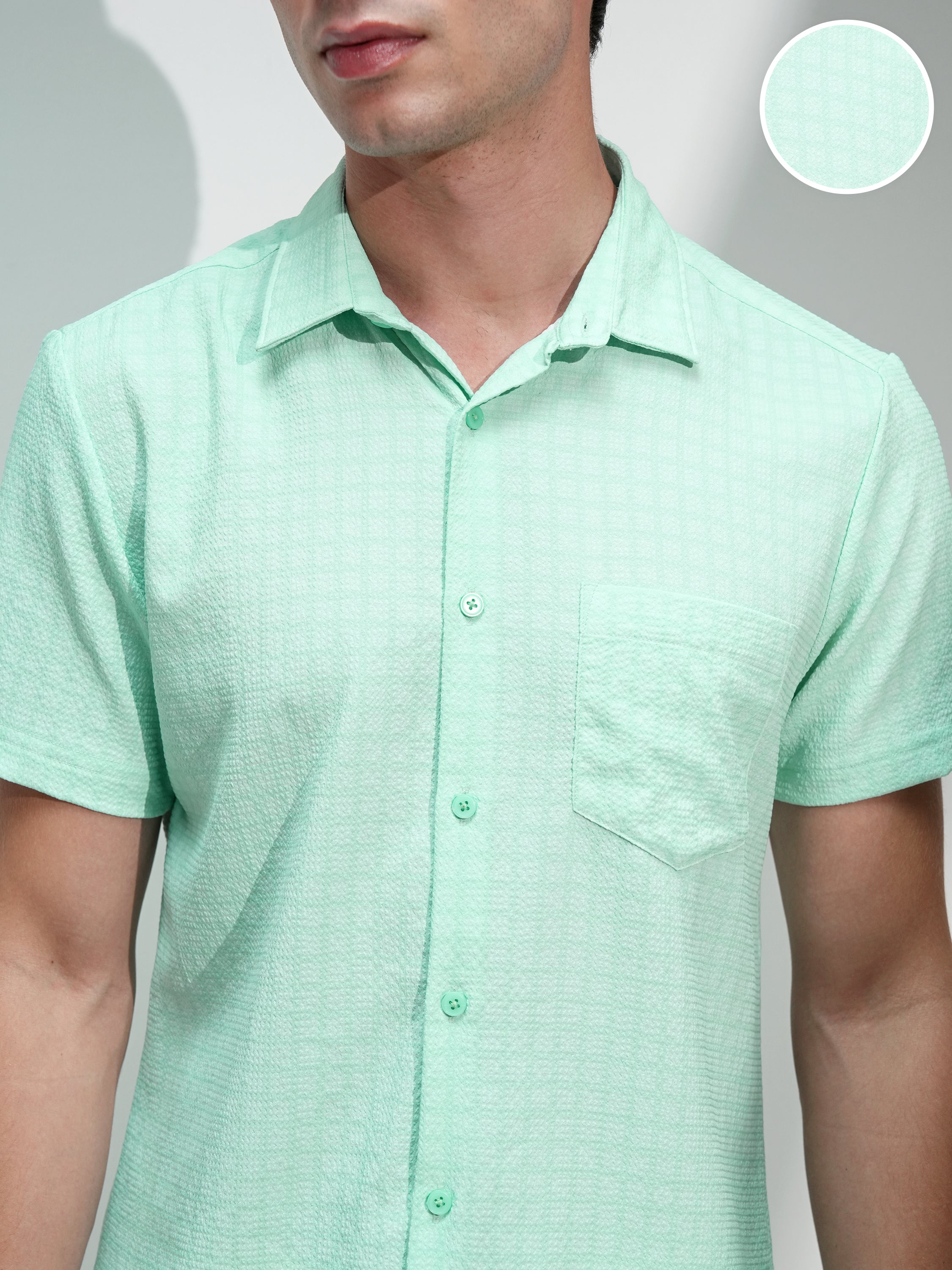 Highlander Men Green Checked Regular Fit Casual Shirt - Green - Image 5