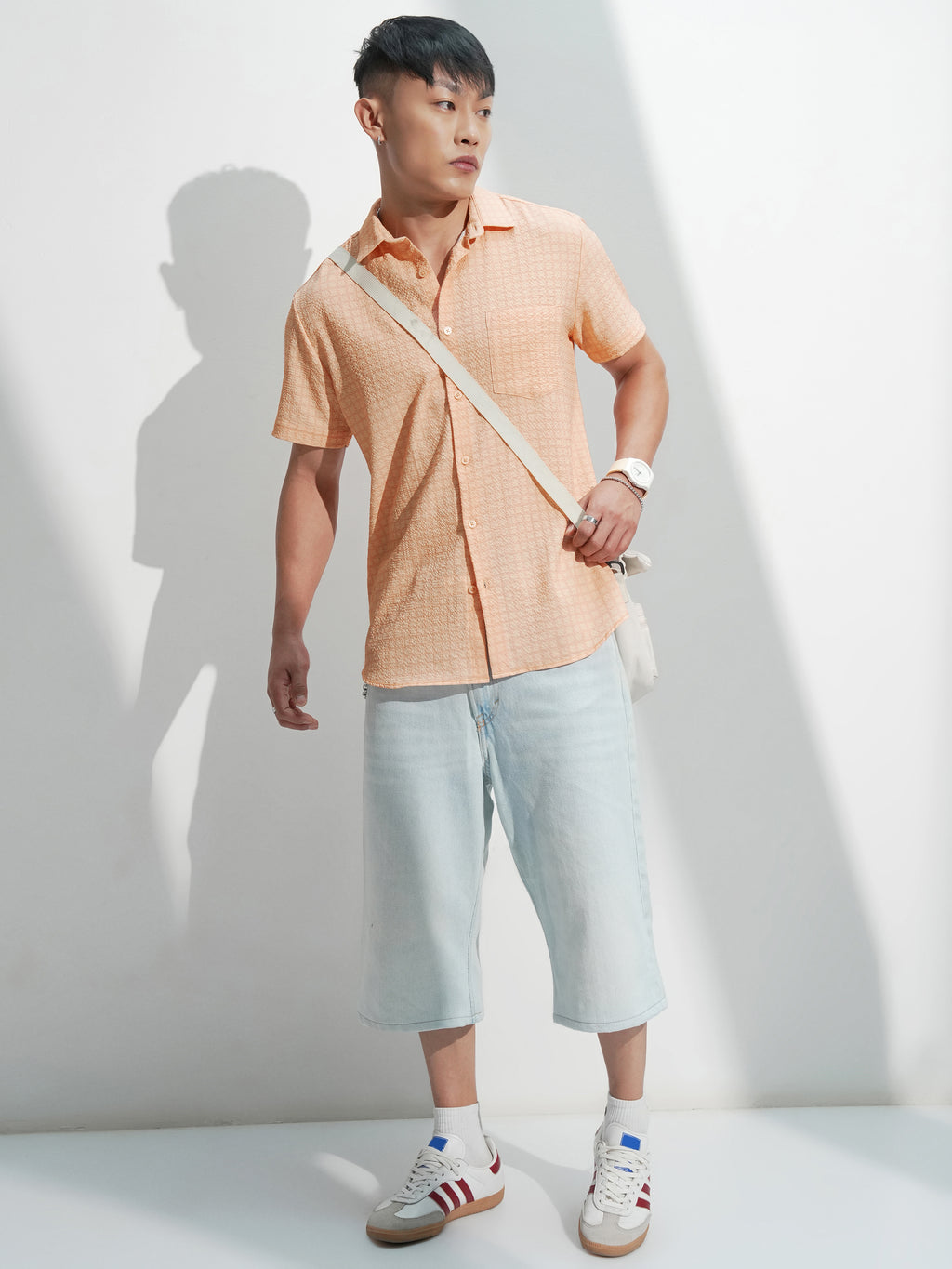 Highlander Men Orange Checked Regular Fit Casual Shirt - Orange - Image 2