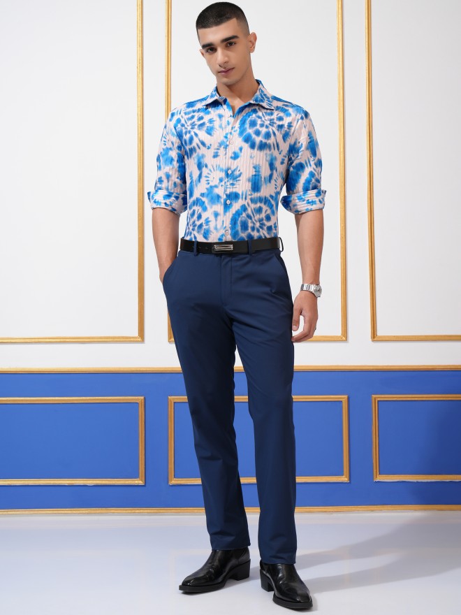 Highlander Men Blue  Printed Regular Fit Casual Shirt - Blue - Image 2