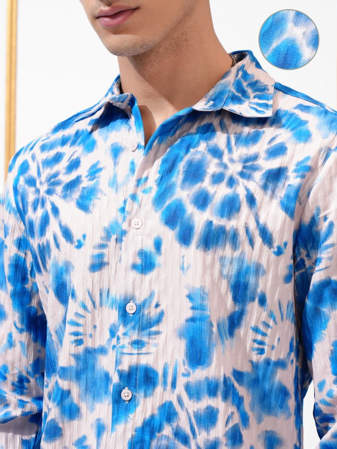 Highlander Men Blue  Printed Regular Fit Casual Shirt - Blue - Image 5