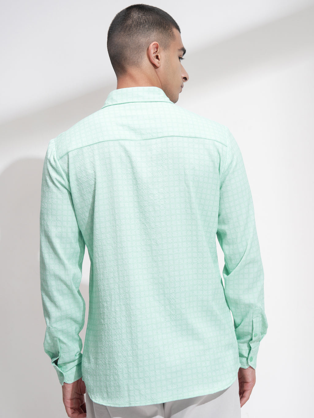 Highlander Men Green Checked Regular Fit Casual Shirt - Green - Image 3