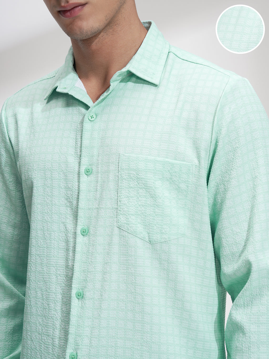 Highlander Men Green Checked Regular Fit Casual Shirt - Green - Image 5